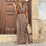 Bohemian Floral Tiered Maxi Dress