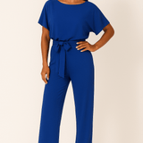 Elegant Belted Wide Leg Jumpsuit