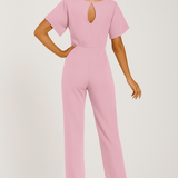 Elegant Belted Wide Leg Jumpsuit