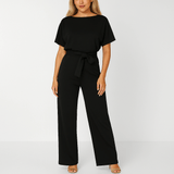 Elegant Belted Wide Leg Jumpsuit
