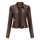 Classic Slim Fit Faux Leather Zip Jacket