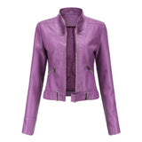 Classic Slim Fit Faux Leather Zip Jacket