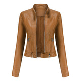 Classic Slim Fit Faux Leather Zip Jacket