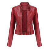Classic Slim Fit Faux Leather Biker Jacket