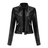 Classic Slim Fit Faux Leather Biker Jacket