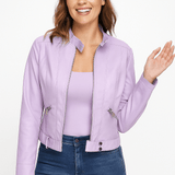 Classic Slim Fit Faux Leather Zip Jacket