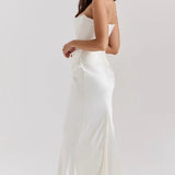 Strapless Satin Bodycon Maxi Dress