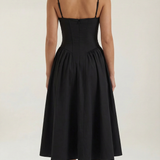 Ulva | Women’s Floral Corset Midi Dress – Sweetheart Neck Summer Dress