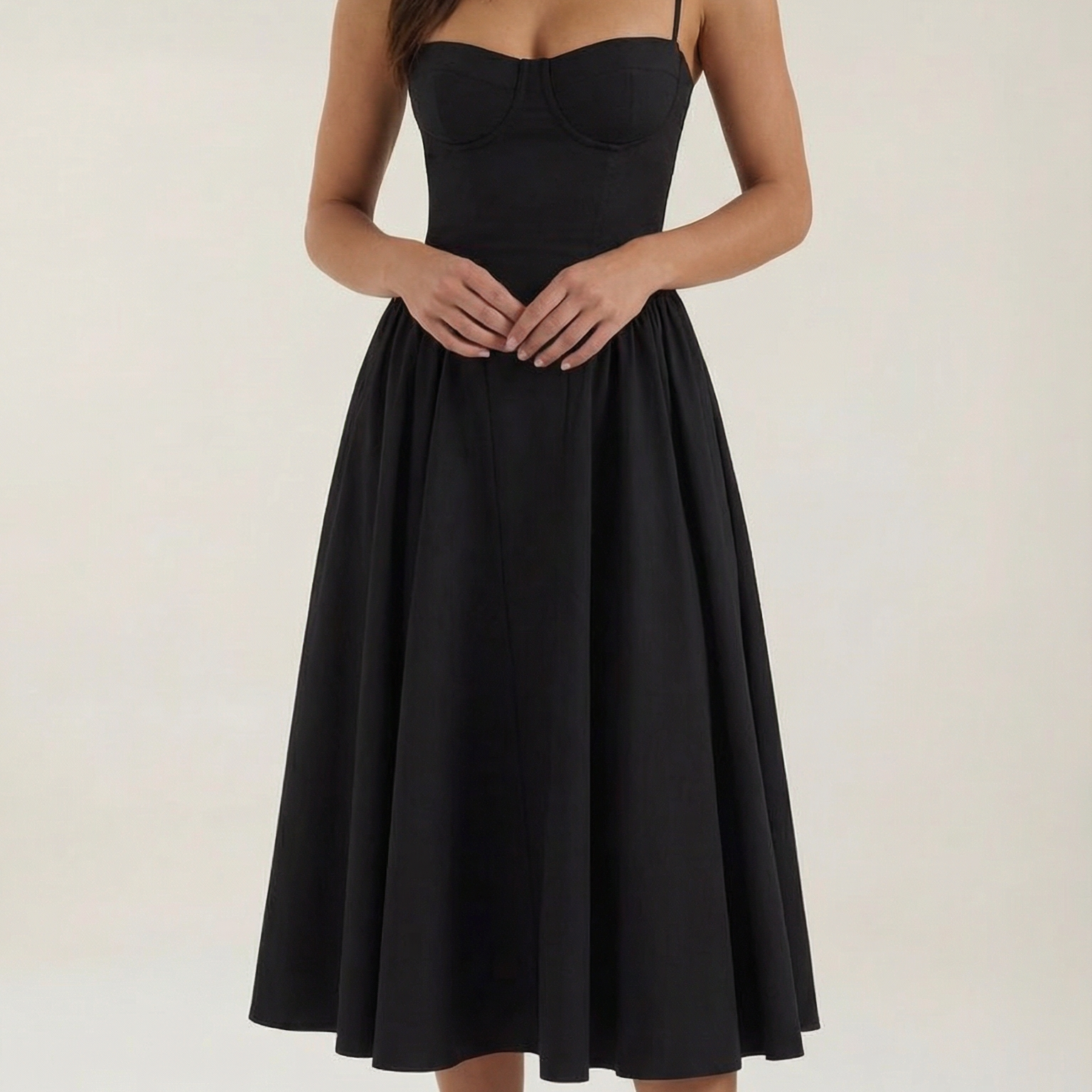 Ulva | Women’s Floral Corset Midi Dress – Sweetheart Neck Summer Dress