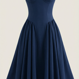 Ulva | Women’s Floral Corset Midi Dress – Sweetheart Neck Summer Dress