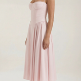 Ulva | Women’s Floral Corset Midi Dress – Sweetheart Neck Summer Dress