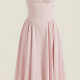 Ulva | Women’s Floral Corset Midi Dress – Sweetheart Neck Summer Dress