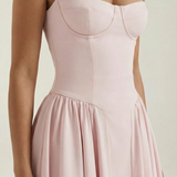 Ulva | Women’s Floral Corset Midi Dress – Sweetheart Neck Summer Dress