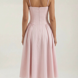 Ulva | Women’s Floral Corset Midi Dress – Sweetheart Neck Summer Dress