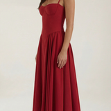 Ulva | Women’s Floral Corset Midi Dress – Sweetheart Neck Summer Dress
