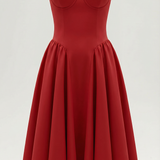 Ulva | Women’s Floral Corset Midi Dress – Sweetheart Neck Summer Dress
