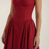 Ulva | Women’s Floral Corset Midi Dress – Sweetheart Neck Summer Dress