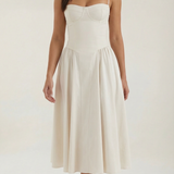 Ulva | Women’s Floral Corset Midi Dress – Sweetheart Neck Summer Dress