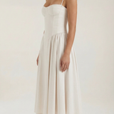 Ulva | Women’s Floral Corset Midi Dress – Sweetheart Neck Summer Dress