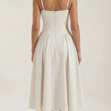 Ulva | Women’s Floral Corset Midi Dress – Sweetheart Neck Summer Dress