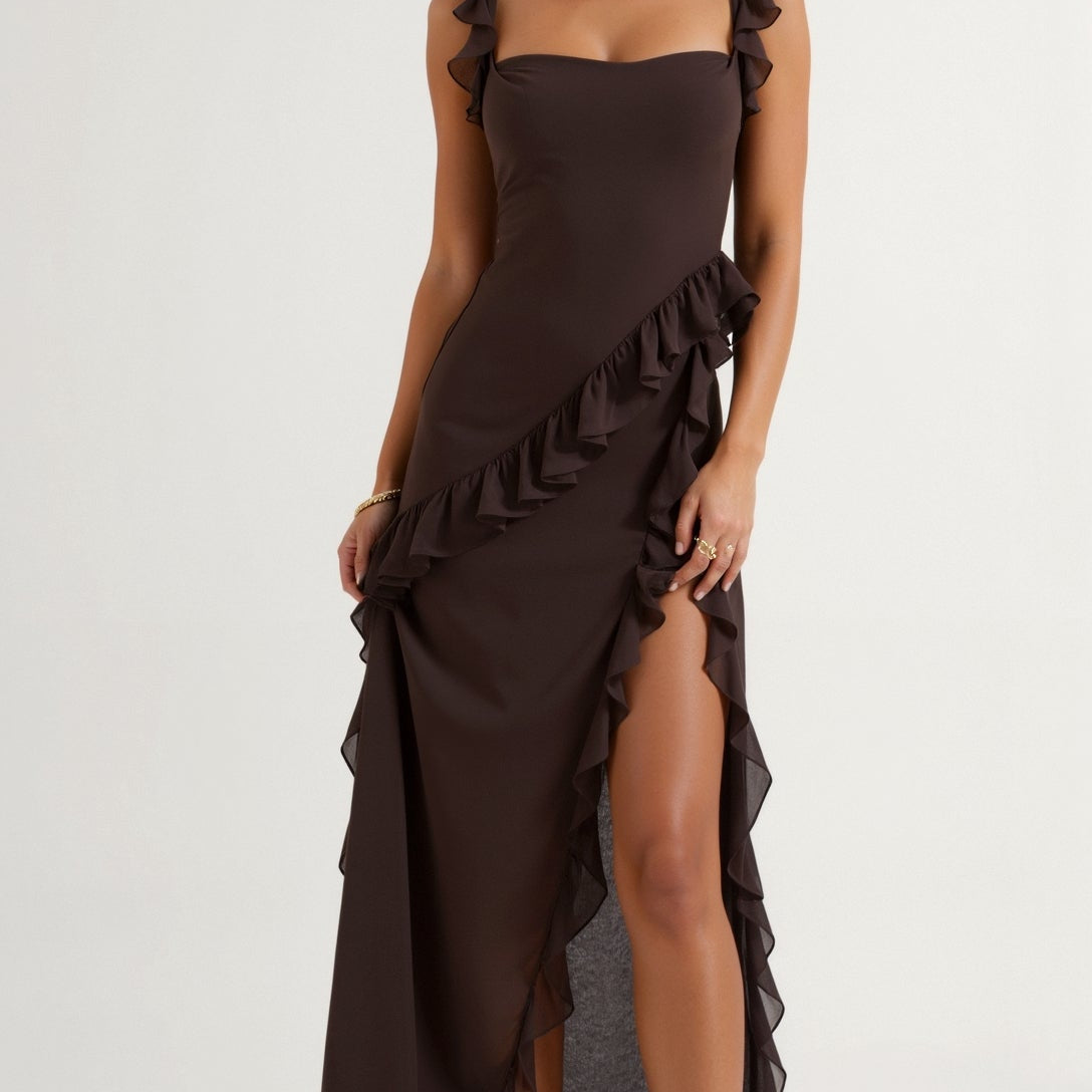 Elavira | Elegant Maxi Dress with Ruffles