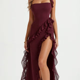 Elavira | Elegant Maxi Dress with Ruffles