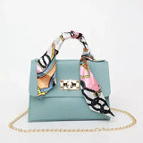 Elegant Scarf Handle Crossbody Handbag