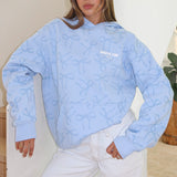 Vol. 1 Oversized Printed Hoodie Blue Bow – Comfortable, Playful and Stylish