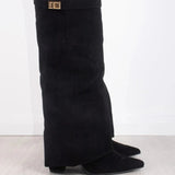 Women’s Suede Knee High Block Heel Boots